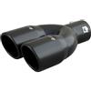 Simoni Racing TRX/18N Terminale di scarico, Rotondo doppio inclinato, Acciaio inox, Nero