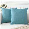 Artscope 2 Pezzi Federe per Cuscini in Finto Lino 50x50cm, Blu Verde | Minimalista Copricuscini Decorativo per Domestica Soggiorno Camera da Letto Divano