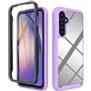 ESTH® Cover per Samsung Galaxy A55 5G Custodia in Silicone a Antiurto 360° con Protezione dello Schermo, Rugged Doppia Bumper Trasparente Case Integrale Cover, Viola chiaro