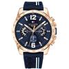 Tommy Hilfiger Orologio Analogico Multifunzionale al Quarzo per Uomo con Cinturino in Silicone, Acciaio Inossidabile o Pelle, Sottoquadranti per Giorno e Data, Resistente all'Acqua fino a 5ATM.