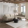 DEGHI Divano angolare 3 posti in tessuto beige effetto maglia con chaise longue destra - Renesmee