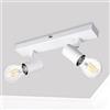 Dehobo Faretti da Parete Interno Orientabili, Bianco Lampadario Faretti Led Soffitto non Inclusa Lampadina E27, Luci da Soffitto e27 per Soggiorno, Corridoio, Entrata o Scale, Max Non più di 60W