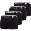 Pierre Cardin Boxer Uomo 100% Cotone, Mutande Uomo, set di 4, Nero, Taglie M