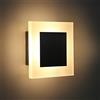 ZMH Applique da parete interni led - Lampada a muro in ferro & acrilico applique moderno quadra luce notturna 3000K 6.8W lampada d emergenza per corridoio camera da letto scale e studio