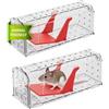 Roshield - 2 x Trappole umane per la cattura di topi (non adatte ai ratti), per uso interno ed esterno. Riutilizzabili, cattura rapida e altamente sensibile