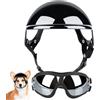 Generico Set Di Caschi E Occhiali Per Cani Da Compagnia, Casco da moto per cani Con Occhiali, Forniture per animali Casco per Protezione Antivento per la Testa degli Occhi
