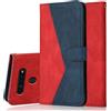 Radoo Cover per LG K51S/K41S, Custodia Portafoglio a Libro Protettiva Flip Cover con Porta Carte, Interno TPU Antiurto Chiusura Magnetica Case Custodie in Pelle per LG K51S/K41S(Rosso Blu)