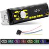 Techschermo Autoradio Bluetooth 1 Din - Radio Bluetooth Auto con Controllo Vocale Della Radio FM, Posizione Delle APP, Memoria di Spegnimento, Iingresso Disco AUX/TF/USB + Telecomando