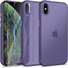 Btstring Cover per iPhone X/XS con 2 Pellicola Protettiva, Traslucido Opaco con Airbag Armatura Protezione di Grado Militare Antiurto Sottile Protettiva Custodia, Viola