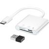 YRIKE Lettore di schede SD per iPhone 15, lettore di schede Micro SD, lettore di schede di memoria USB C 2 in 1, ricarica sincrona e adatto anche per smartphone con funzione OTG come Samsung Galaxy S23
