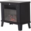 HOMCOM Camino Elettrico da Terra Moderno Potenza 600W/1200W con Effetto Fiamma 34 x 17 x 31cm Nero