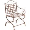 CLP Sedia Giardino Lotta in Ferro I Sedia Balcone Stile Rustico Nostalgico Decorativo I Sedia Outdoor con Braccioli, Colore:Antico Marrone