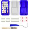 MOSTFUN 12 Pezzi Rullo Piccolo per Pittura, Mini Rullo per Pittura in Schiuma, Pennelli Pittura, Vassoio con Fodere, Rullo 2 Pollicie e 4 Pollici, Telaio del Rullo, per Imbiancare Pareti e Soffitti