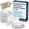 STRONGEST HOME Strongest Fermaporta, 6 pezzi di 5cm gomma trasparente,cuscino del muro. Bloccaporta silenzioso per la maniglia della porta. Ferma Porta Paraurti Muro Protettore Silenziatore. Autoadesivo