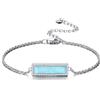 YFN Larimar Bracciale da donna in argento sterling 925, con pietra blu Larimar