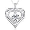 CDE Collana Donna Cuore Regalo Gioielli Donna Pendente Argento S925 Diamante in Moissanite 1-3ct Purezza VVS1 Colore D per Festa Della Mamma Compleanno San Valentino per Lei Mamma Fidanzata Moglie Amica