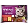 WHISKAS Adult 4 x 85 g Juicy Bites cibo umido per gatti in pezzi con manzo e pollo