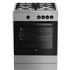 Beko PRONTA CONSEGNA - SPEDIZIONE IMMEDIATA Cucina Libera Installazione 60 x 60 cm 4 Fuochi Gas con Forno a Gas Inox Beko FSG62000DX