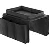 InnovaGoods - Vassoio da Divano Multifunzionale con 6 Tasche per Telecomandi, Design Moderno, Materiale Resistente, Nero, Poliestere Cotone