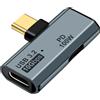 Seminer Adattatore USB C OTG, Caricatore di Tipo C 100W PD da USB C a Doppio Splitter USB C per iPhone 15 Pro Max, Google TV Chromecast 2020, MacBook, Samsung Galaxy S22/S23 (Grigio)
