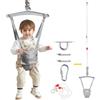 FUNLIO Altalena da Porta con Gancio da Soffitto per Neonati per 6-24 Mesi, Altalene Saltare Su per Neonati per Giochi Indoor/Outdoor, con Catena Regolabile, Facile da Montare e Riporre-Grigio