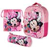 BONNYCO Zaino Scuola Elementare Bimbo 3D, Zainetto Asilo Bambino e Astuccio Scuola Elementare - Minnie Mouse | Bambino e Bambina Zaino Scuola da 3 Anni | Pacchetto di Zaino Scuola e Astuccio Bambino