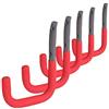 Alberts GAH-Alberts 802165, Gancio ricurvo da parete, con rivestimento in gomma, Ø12 mm, 145 x 115 mm, colore: Rosso/Grigio, 5 pezzi