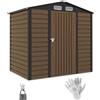 Outsunny Casetta da Giardino in Acciaio con Prese d'Aria e Catenaccio, 1.9x1.3m, Colore Quercia|Aosom