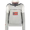 Geographical Norway Fagostino Lady - Donna Zip Hoodie Tasche - Felpa Maglione Giacca Cappuccio Maniche Lunghe - Abito Ideale Stagione Primavera Estate Autunno Inverno (Grigio Chiaro XXL-Taglia 5)