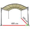 GAZEBO ACCIAIO PERGOLA MAXI MT.3X4 COPERTURA TETTOIA ARCO ACCIAIO TELO SPALMATO