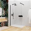 Parama Doccia walk-in 60 cm vetro 8mm anticalcare trasparente h200 profili neri | Keros