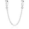 LOVANS 925 Sterling Silver 2 PCS Rubber Spacer Stopper Bead for Pandora Bracelets, Sliver Chain, Argento, Nessuna pietra preziosa