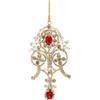 EDG Addobbo Natalizio Damasco Con Gemme Rosse 13 Cm