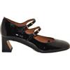 ANGEL ALARCON DAMDO - Shiny leather low heel Mary Jane Negro