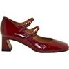 ANGEL ALARCON DAMDO - Shiny leather low heel Mary Jane Rubino