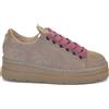 PANCHIC P89W007-00632174 SNEAKER LINEN SUEDE MICROPHIBRE LINING WALNUT BROWN ROSE