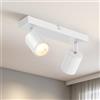 Schiele Lampada Faretti da Soffitto Orientabili, Lampadario Faretti GU10 Bianco, Barra Faretto LED Soffitto 2 Luce, Faretti da Parete per Salotto, Camera da Letto, Cucina, Lampadina Non Incluse