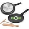 Stone&Stone Padella per Crepes e Pancake 26cm super Antiaderente per Induzione e gas | Crepiera con rivestimento Ceramico Tedesco | Senza PFOA PFAS PTFE | Spatola e Stendi Pastella Inclusi