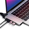 SATECHI Adattatore Hub Pro Type-C Con Ethernet - HDMI 4K, USB-C PD, Ethernet Gigabit, USB 3.0, Slot Per Scheda Micro SD - Per MacBook Pro/Air M2 / M1 (Argento)