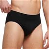 POMPEA 3 Pezzi Slip Uomo Morbido Seamless con Filato Odor Control Q-Skin . Nero L/XL