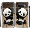 Feyten Cover per Samsung Galaxy S10 Plus, Custodia Samsung S10 Plus Portafoglio, Cover a Libro Galaxy S10 Plus con [Slot per Schede][Magnetica] Flip Protettiva Folio Case di PU Pelle Cover(Panda)