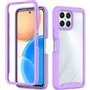 SEAHAI Trasparente Cover per Honor X8, Rugged Custodia Full Body Antiurto Rigida PC Soft TPU Sottile Bumper Silicone Protettiva Case - Viola Chiaro