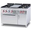 Allforfood Cucina a gas tuttapiastra + 4 fuochi con forno a gas allforfood tpf4/912gv linea elle