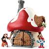 schleich 20803 Casa dei Puffi con 2 personaggi, da 3 anni, Puffi - Playset, 20 pezzi