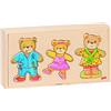 Goki Anziehpuppenpuzzle Bärenfamilie, goki basic.: 27 x 13,5 x 3,5 cm, Holz, 12 Motive, 36 Teile, per Stück