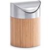 Zeller 25281 Pattumiera da tavola in bambù, ø 12 x 17, multi-colour, legno