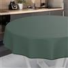ANRO Tovaglia cerata, lavabile, da giardino, per interni ed esterni, rotonda, 120 cm, con orlo, verde abete
