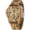 Tiong Orologi meccanici in legno da uomo scheletro numeri romani carica automatica Orologio in legno leggero per uomini Orologio da polso, Fbm-mw1238-marrone, Gotico