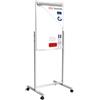 ALLboards Lavagna Portablocco Bifacciale 100x70cm Bianca, Magnetica, Cancellabile a Secco, con Ruote