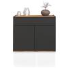 WHOUS Credenza e Buffet GARDA per Soggiorno con 1 Cassetto e 2 Ante, Madia per Salotto, Cucina e Sala da Pranzo in Legno, 80,9x35x70 cm, Antracite Opaco e Rovere